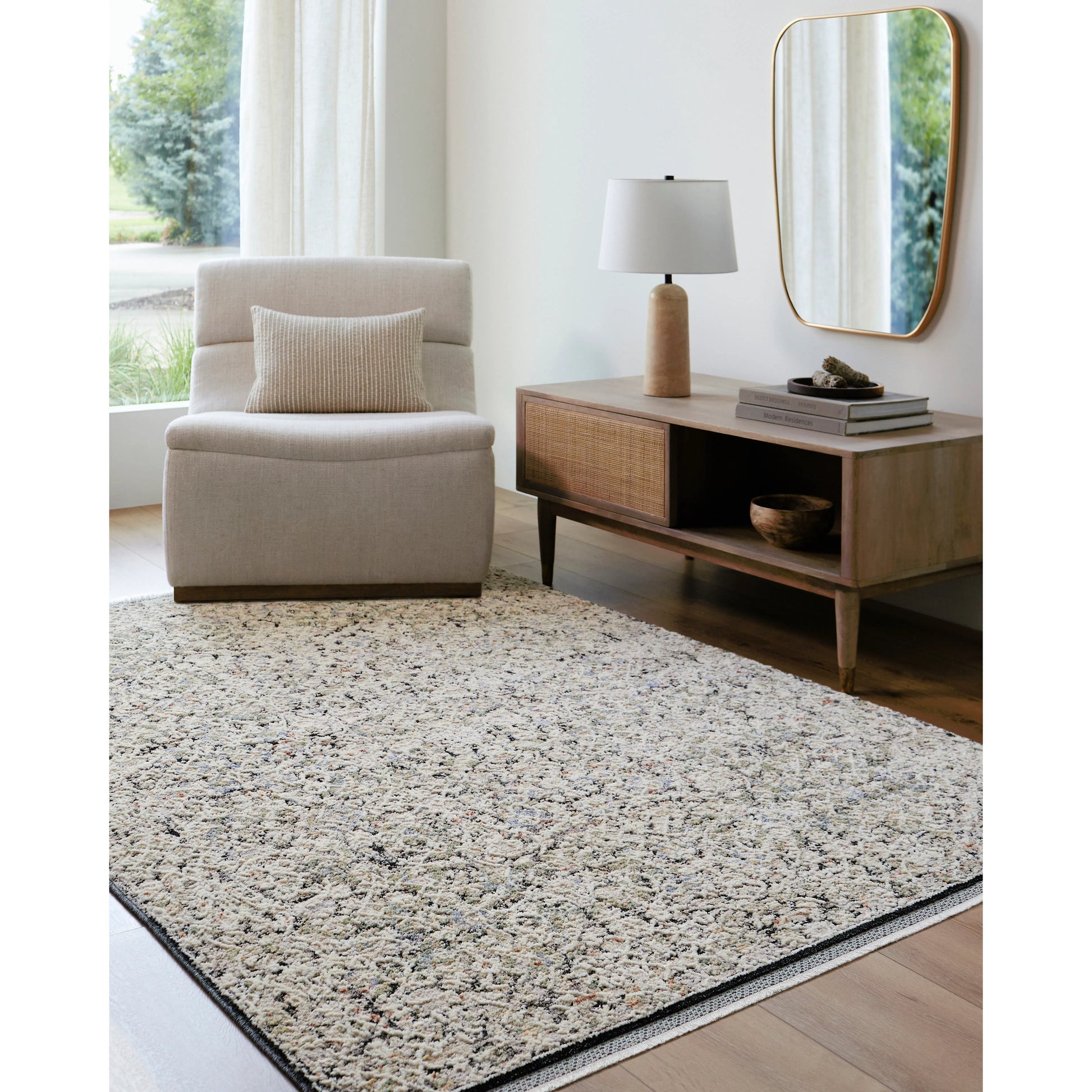 Rivaldo Rug - 477185 by Livabliss in light brown, cream, light slate, black, light olive, blue. Made from face: 100% polyester, warp: 100% cotton in a unique style.