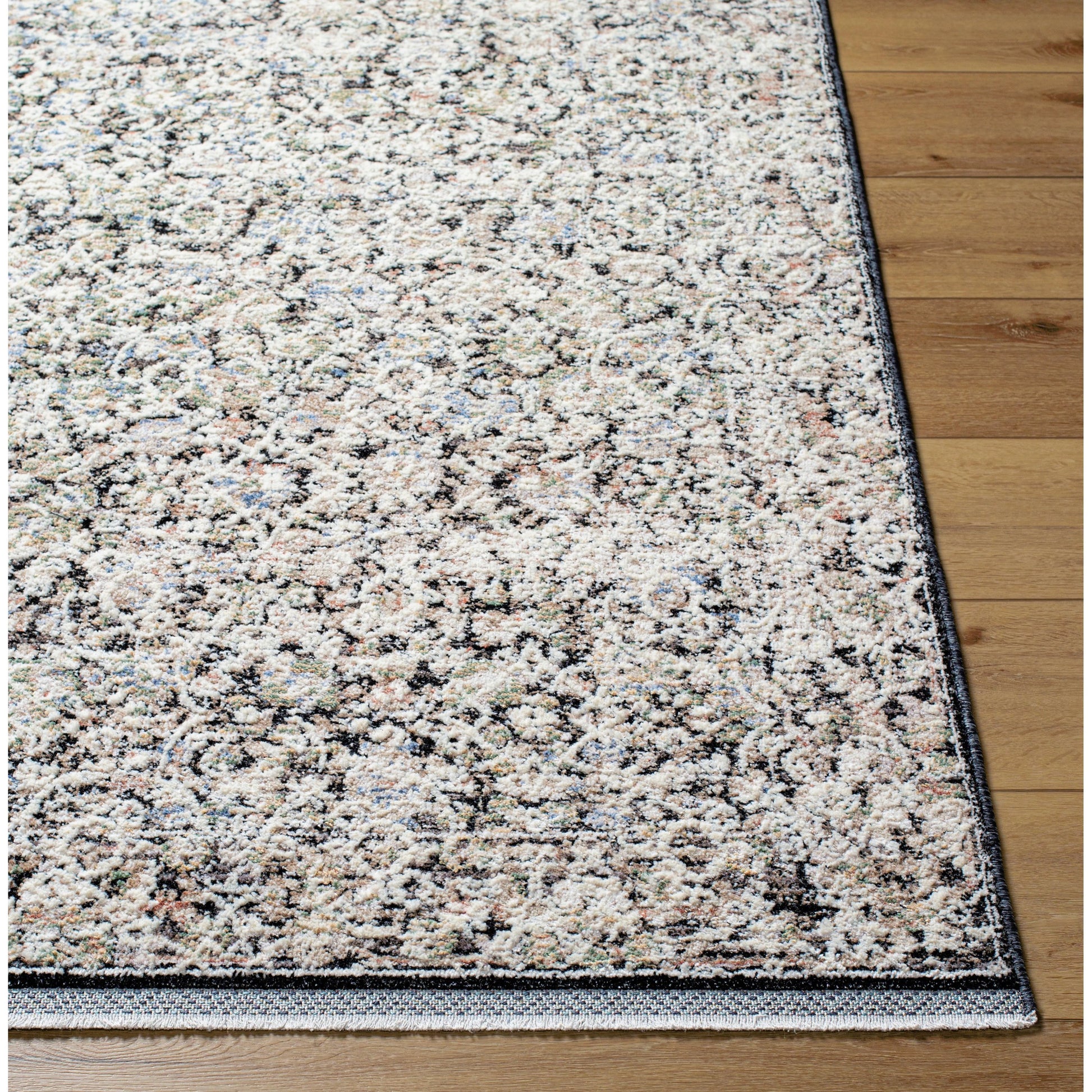 Rivaldo Rug - 477185 by Livabliss in light brown, cream, light slate, black, light olive, blue. Made from face: 100% polyester, warp: 100% cotton in a unique style.