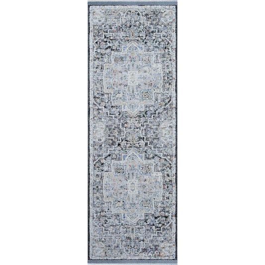 Rivaldo Rug - 33005 by Livabliss in cream, black, light slate, light olive, medium green, blue. Made from main: 100% polyester in a unique style.