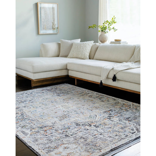 Rivaldo Rug - 33005 by Livabliss in cream, black, light slate, light olive, medium green, blue. Made from main: 100% polyester in a unique style.