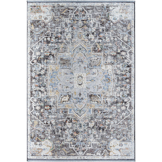 Rivaldo Rug - 33005 by Livabliss in cream, black, light slate, light olive, medium green, blue. Made from main: 100% polyester in a unique style.