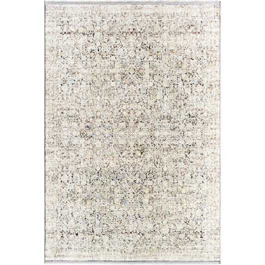 Rivaldo Rug - 33004 by Livabliss in cream, light brown, light slate, blue, medium green. Made from main: 100% polyester in a unique style.