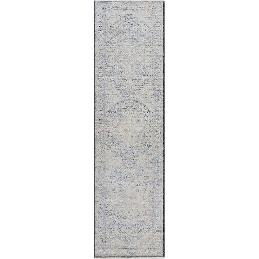 Rivaldo Rug - 33007 by Livabliss in cream, light slate, light brown, blue, black, medium green. Made from main: 100% polyester in a unique style.