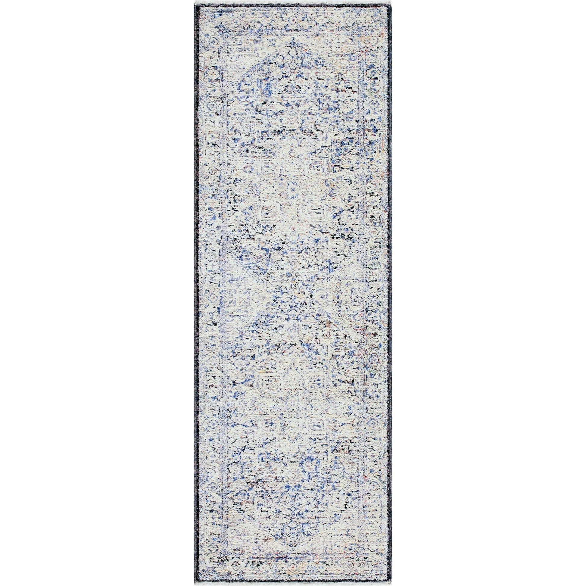 Rivaldo Rug - 33007 by Livabliss in cream, light slate, light brown, blue, black, medium green. Made from main: 100% polyester in a unique style.