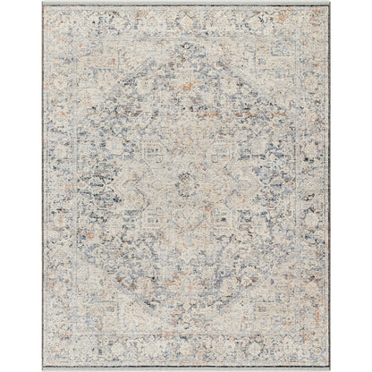 Rivaldo Rug - 33007 by Livabliss in cream, light slate, light brown, blue, black, medium green. Made from main: 100% polyester in a unique style.