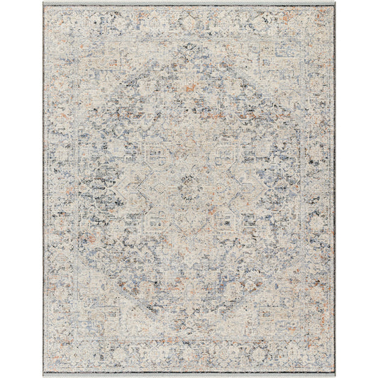 Rivaldo Rug - 33007 by Livabliss in cream, light slate, light brown, blue, black, medium green. Made from main: 100% polyester in a unique style.