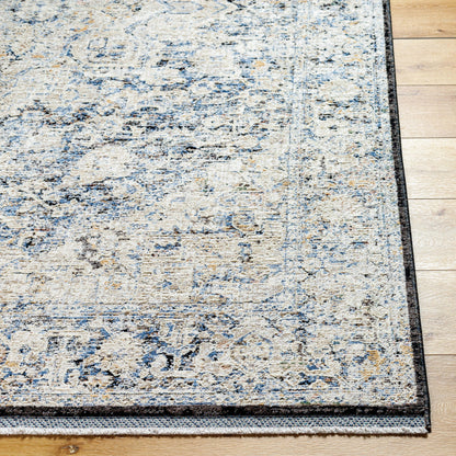 Rivaldo Rug - 33007 by Livabliss in cream, light slate, light brown, blue, black, medium green. Made from main: 100% polyester in a unique style.