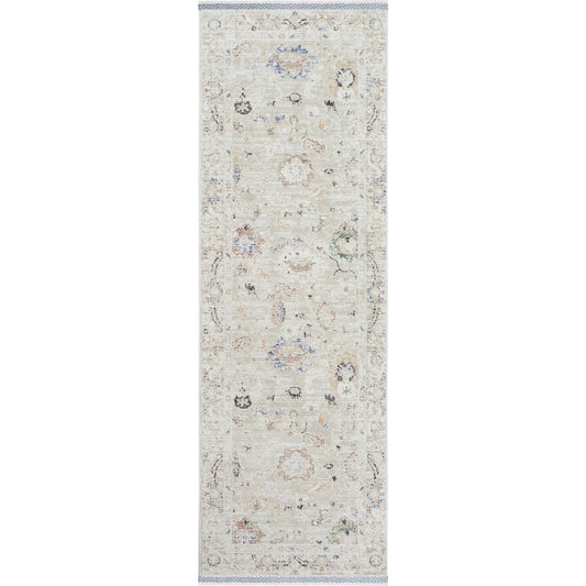 Rivaldo Rug - 477394 by Livabliss in cream, light brown, light slate, blue, black, light olive. Made from face: 100% polyester, warp: 100% cotton in a unique style.