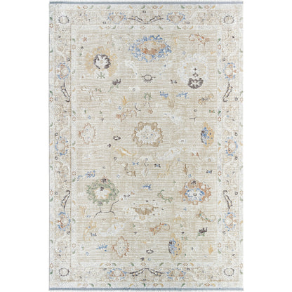 Rivaldo Rug - 477394 by Livabliss in cream, light brown, light slate, blue, black, light olive. Made from face: 100% polyester, warp: 100% cotton in a unique 