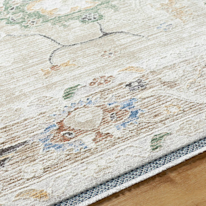 Rivaldo Rug - 477394 by Livabliss in cream, light brown, light slate, blue, black, light olive. Made from face: 100% polyester, warp: 100% cotton in a u