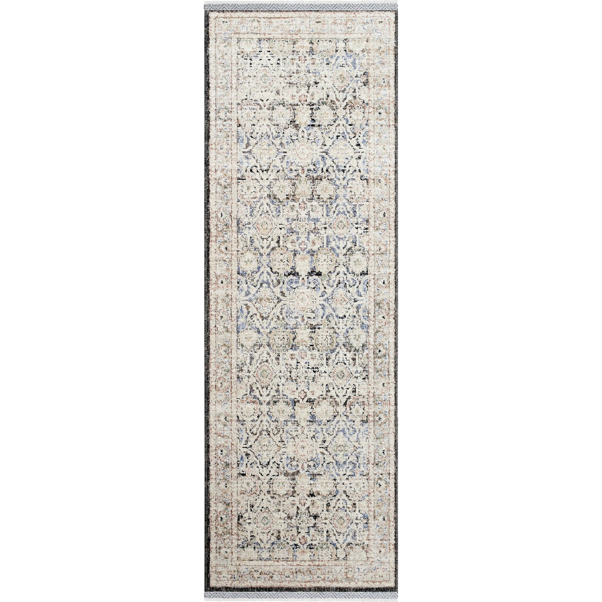 Rivaldo Rug - 33009 by Livabliss in cream, black, light brown, light slate, blue, medium green. Made from main: 100% polyester in a unique style.