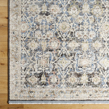 Rivaldo Rug - 33009 by Livabliss in cream, black, light brown, light slate, blue, medium green. Made from main: 100% polyester in a unique style.