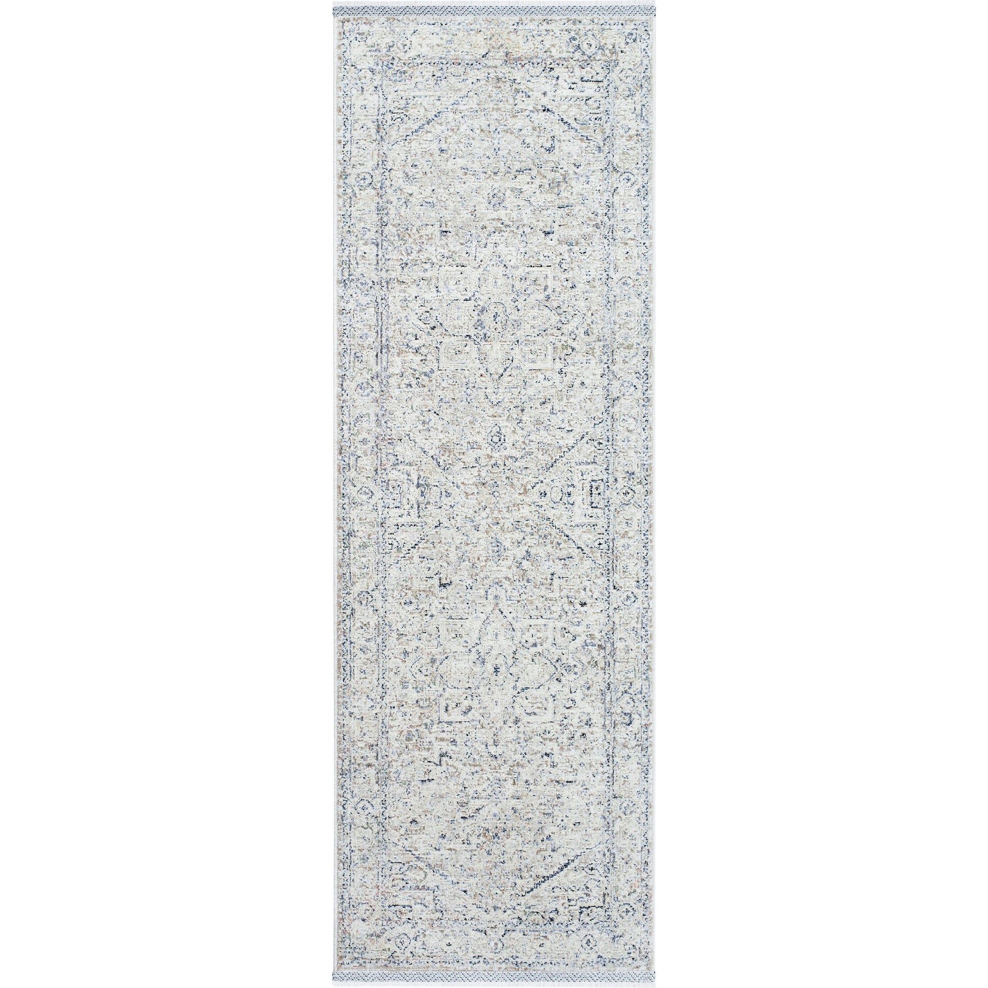 Rivaldo Rug - 477606 by Livabliss in cream, light brown, light slate, blue, medium green, rust. Made from face: 100% polyester, warp: 100% cotton in a unique style.
