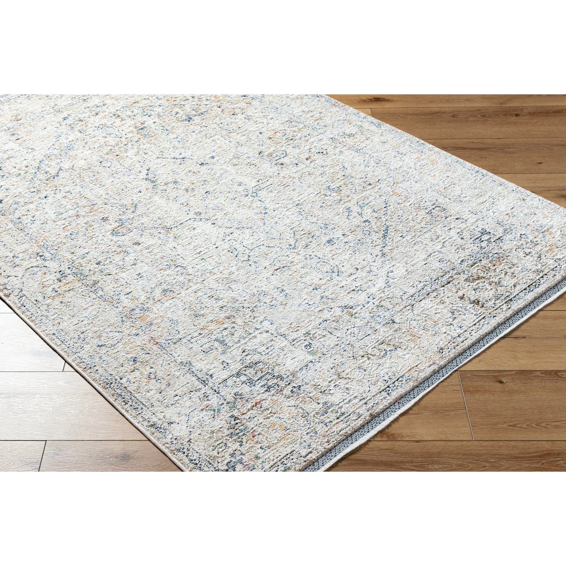 Rivaldo Rug - 477606 by Livabliss in cream, light brown, light slate, blue, medium green, rust. Made from face: 100% polyester, warp: 100% cotton in a unique style.