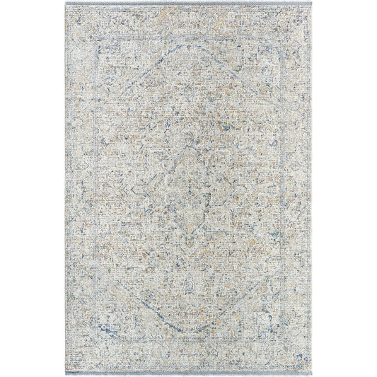 Rivaldo Rug - 477606 by Livabliss in cream, light brown, light slate, blue, medium green, rust. Made from face: 100% polyester, warp:
