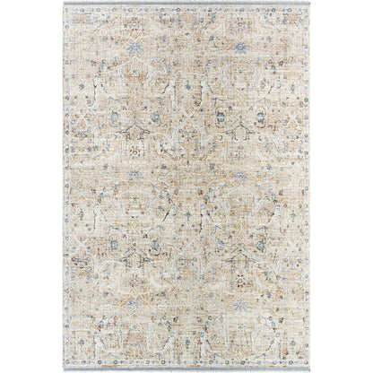 Rivaldo Rug - 477519 by Livabliss in cream, light brown, light slate, black, medium green, blue. Made from face: 100% polyester, warp: 100% cotton in a unique