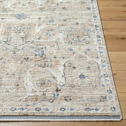 Rivaldo Rug - 477519 by Livabliss in cream, light brown, light slate, black, medium green, blue. Made from face: 100% polyester, warp: 100% cotton in a unique style.