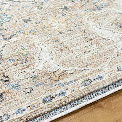 Rivaldo Rug - 477519 by Livabliss in cream, light brown, light slate, black, medium green, blue. Made from face: 100% polyester, warp: 100% cotton in a 