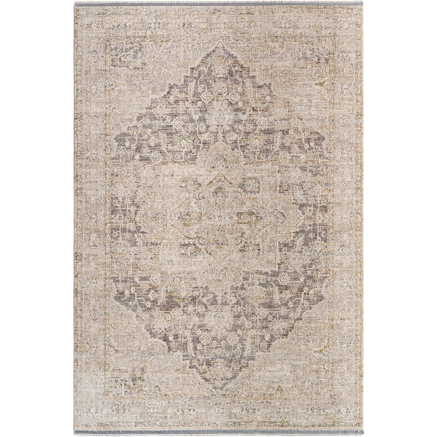 001 SI-2053276,SI-2053280,SI-2053281,SI-2053282,SI-2053283 | Primary Silo | Rivaldo Rug - 496296 by Livabliss in cream, light brown, light slate, black, light olive, medium green. Made from face: 100% polyester, warp: 100% cotton in a unique style.
