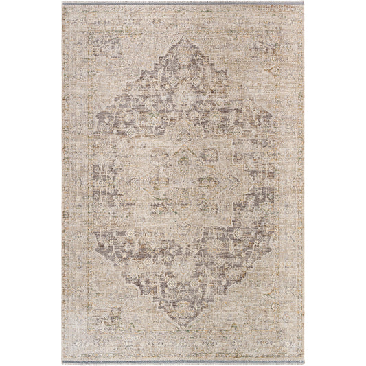 Rivaldo Rug - 496296 by Livabliss in cream, light brown, light slate, black, light olive, medium green. Made from face: 100% polyester, warp: 100% cotton in a unique 
