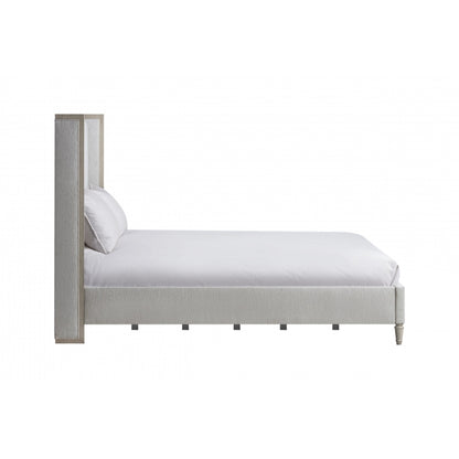 Zest Wing Back Bed by Zest in cream. Made from rubberwood, fabric in a modern style.
