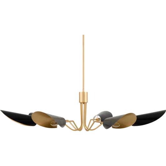 Rivage Chandelier by Surya in black, gold. Made from iron, metal in a modern style.