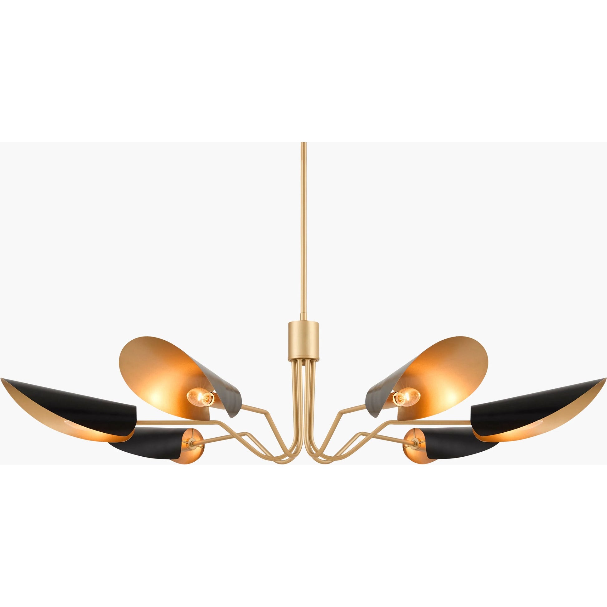 Rivage Chandelier by Surya in black, gold. Made from iron, metal in a modern style.