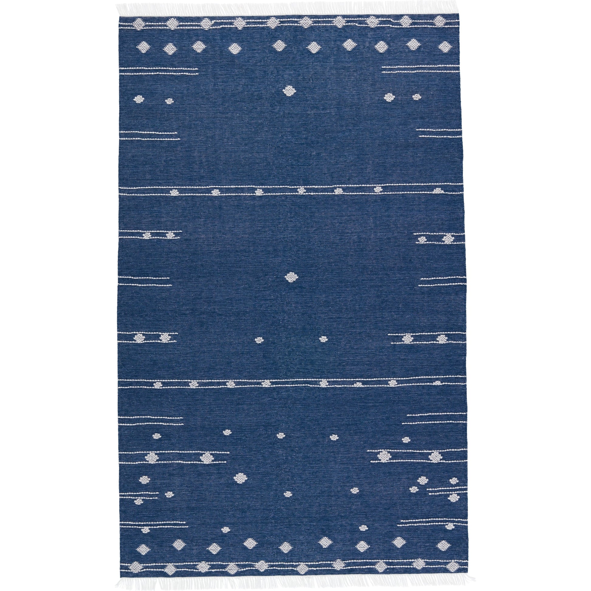 Revelry RVR02 Indoor/Outdoor Rug by Jaipur Living in blue, white. Made from 100% pet yarn in a unique style.
