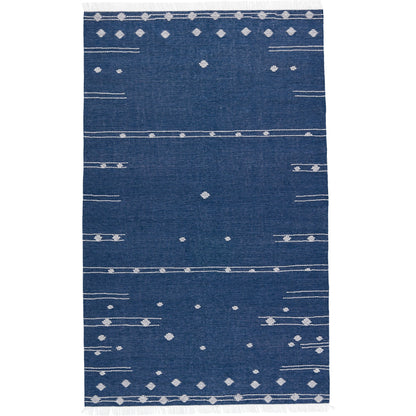 Revelry RVR02 Indoor/Outdoor Rug by Jaipur Living in blue, white. Made from 100% pet yarn in a unique style.