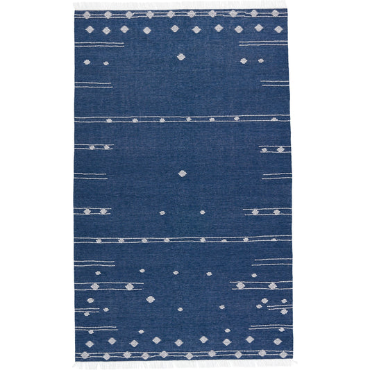 Calli Rug by Jaipur Living in blue, white. Made from 100% pet yarn in a unique style.