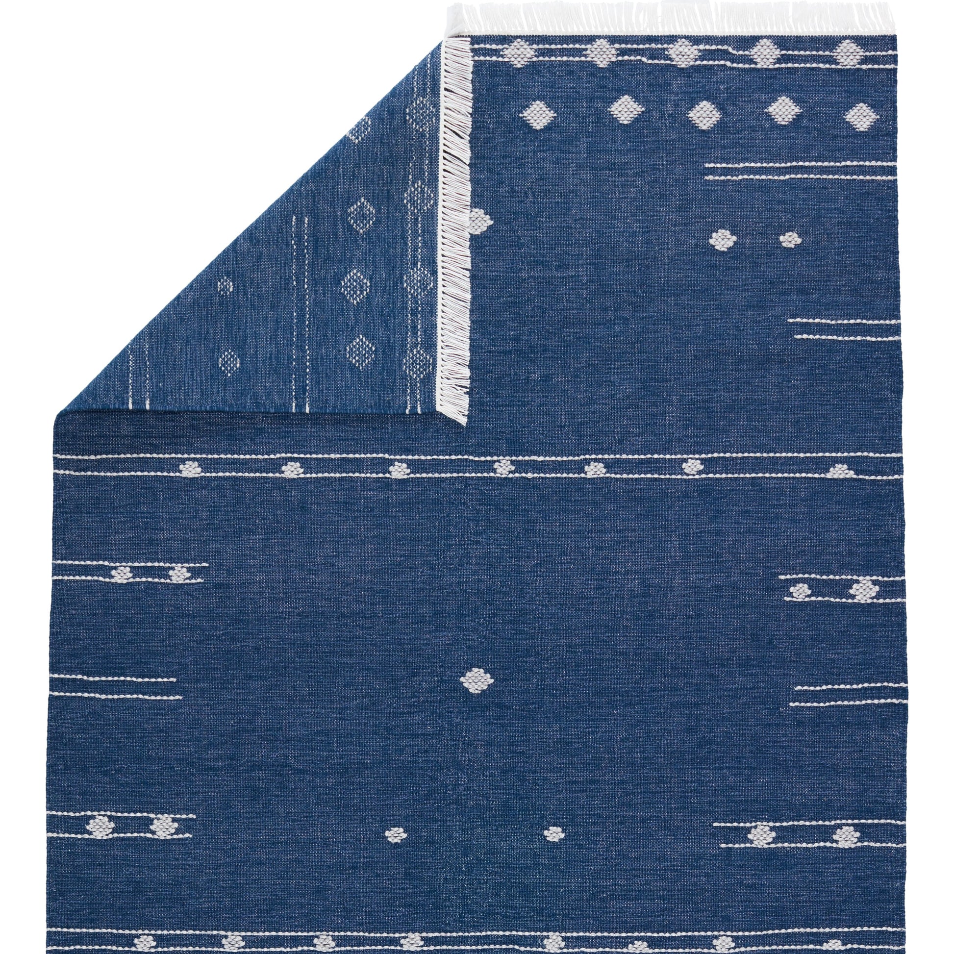 Revelry RVR02 Indoor/Outdoor Rug by Jaipur Living in blue, white. Made from 100% pet yarn in a unique style.