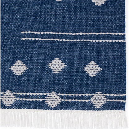Revelry RVR02 Indoor/Outdoor Rug by Jaipur Living in blue, white. Made from 100% pet yarn in a unique style.
