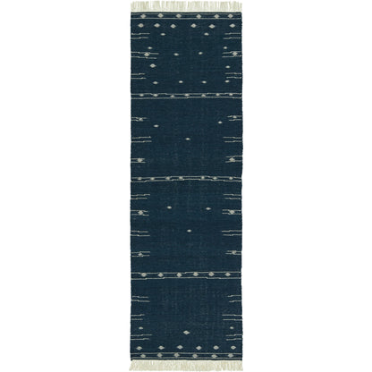 Revelry RVR02 Indoor/Outdoor Rug by Jaipur Living in blue, white. Made from 100% pet yarn in a unique style.