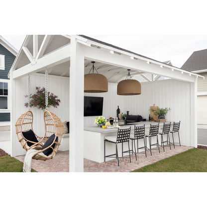 Provence Outdoor Barstool by Sunset West. Made from wrought iron in a modern style.