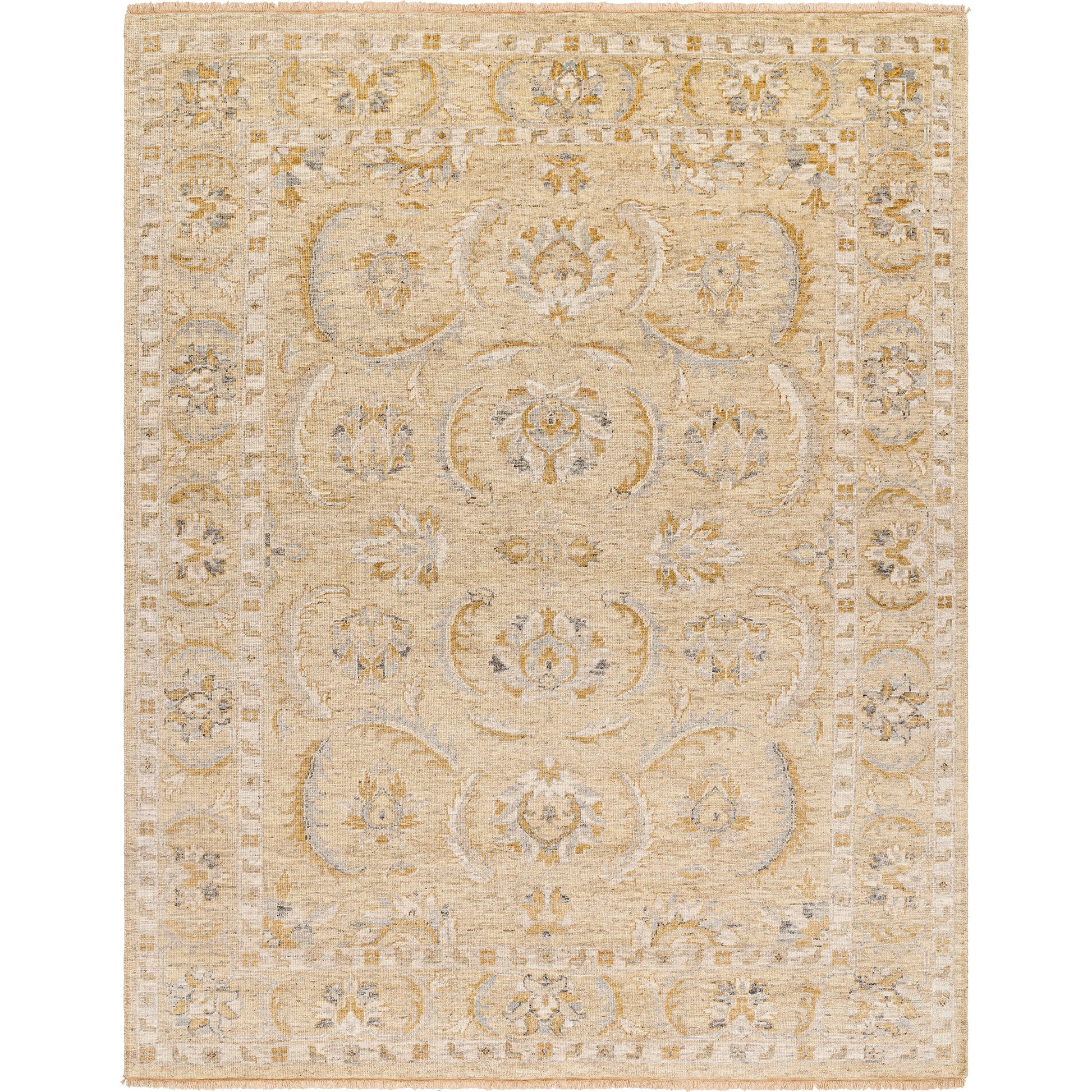 Revival Rug - 482024 by Surya in beige, ivory, gold, light gray, taupe. Made from face: 100% wool, warp: 100% cotton in a unique style.