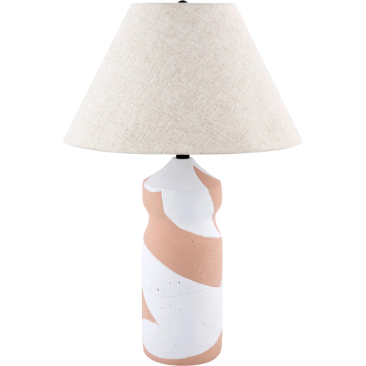 Rovyn Accent Table Lamp by Livabliss in painted. Made from cement, linen, plastic, resin in a unique style.