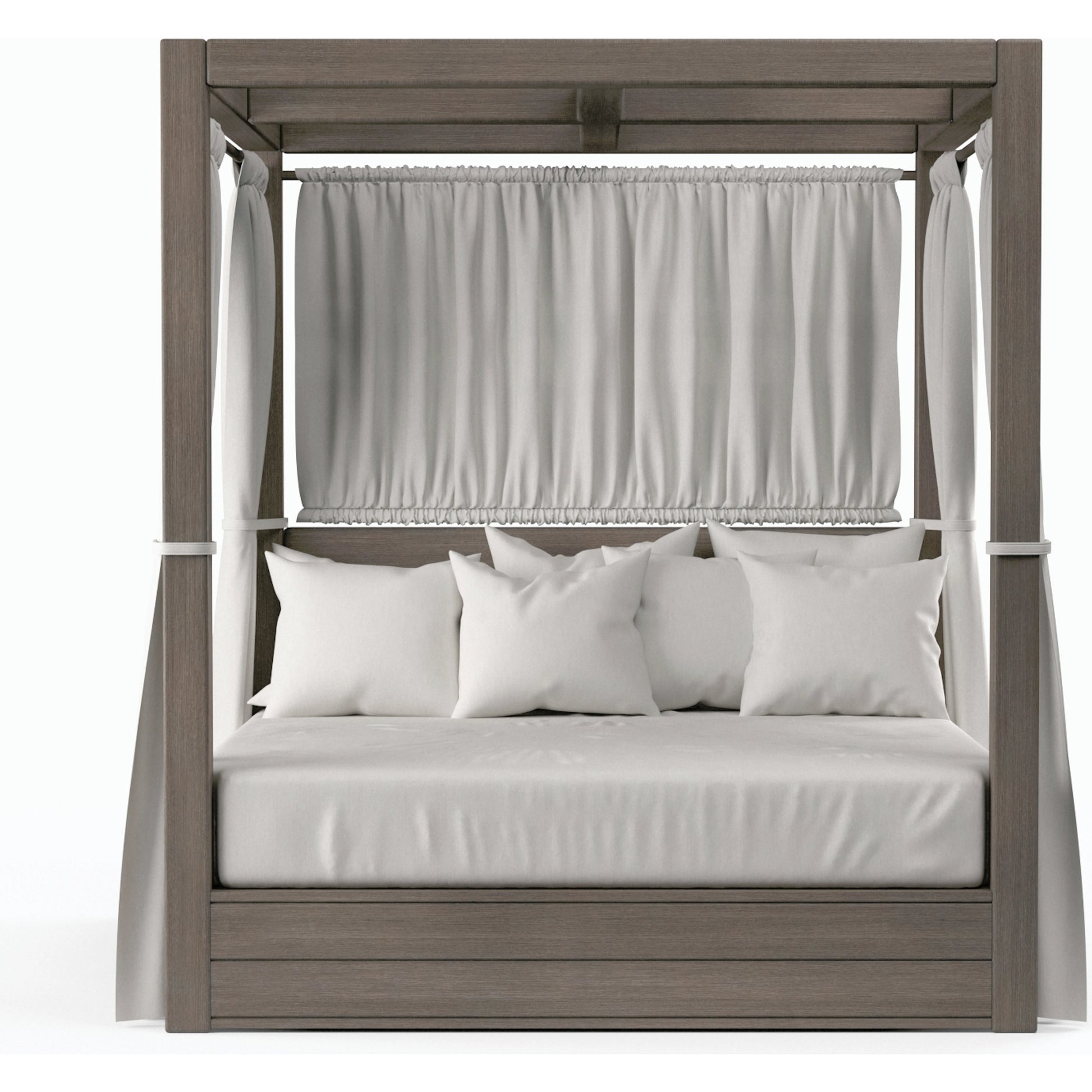 Laguna Outdoor Resort King Daybed by Sunset West in driftwood. Made from aluminum in a modern style.