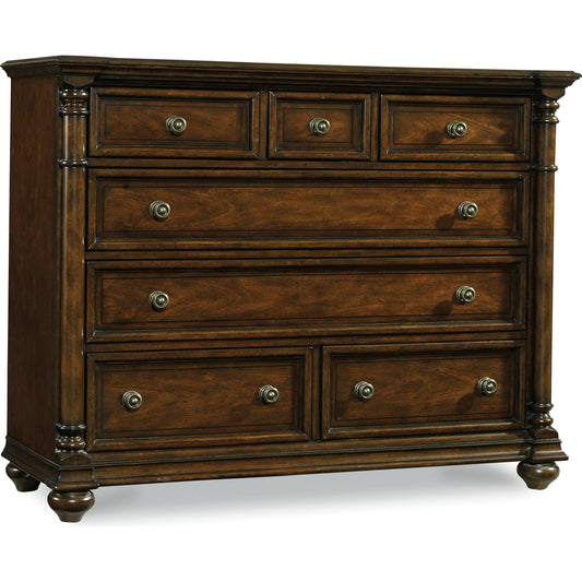 Leesburg Bureau by Hooker Furniture in mahogany. Made from mahogany veneers in a unique style.