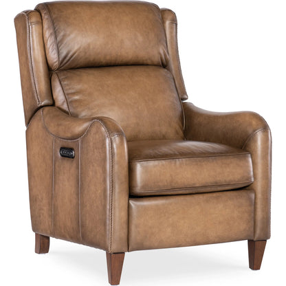 Carrington Power Recliner w/Power Headrest by Hooker Furniture in dark wood. Made from unique in a traditional style.
