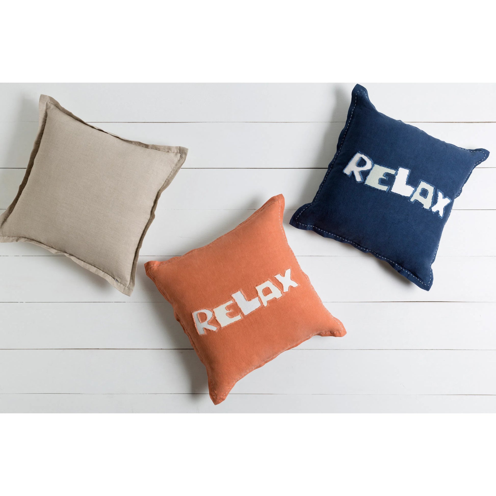 Relax Pillow - 24485 by Surya. Made from 100% linen in a modern style.