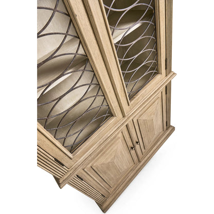 Kairos Display Cabinet by Jonathan Charles in bleached walnut. Made from acacia in a cottage & farmhouse style.
