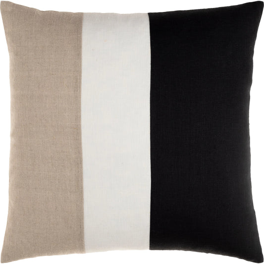 Roxbury Pillow - 13165 by Livabliss in black, oatmeal. Made from 100% linen in a unique style.
