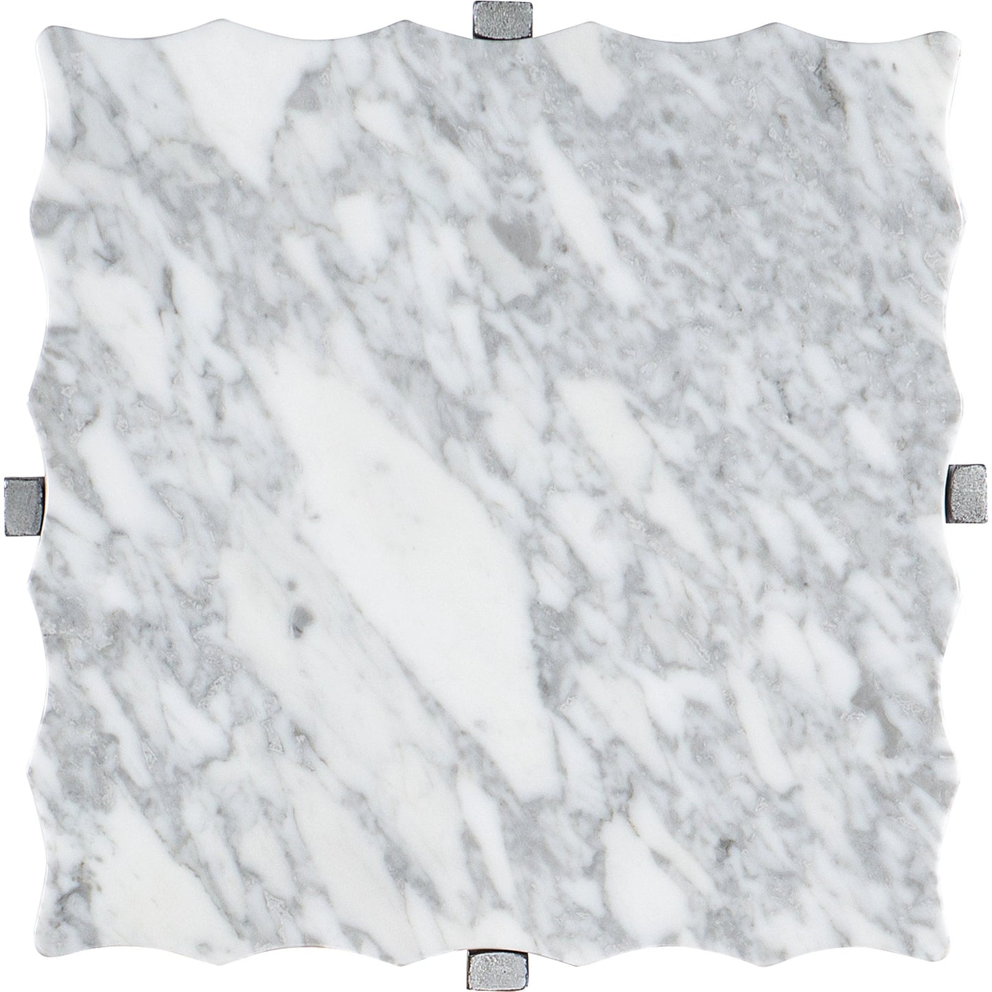 002 SI-1959613 | Additional Silo | Melange Glendon Side Table by Hooker Furniture in carrara marble, silver. Made from carrara marble veneer with cast metal in a modern style.
