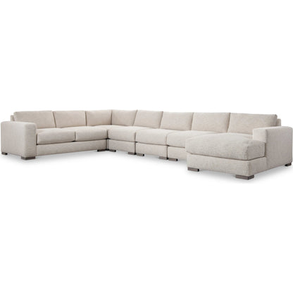 Drew 6-PIECE Right Facing Fabric Sectional by Bernhardt in white, cream. Made from fabric in a unique style.
