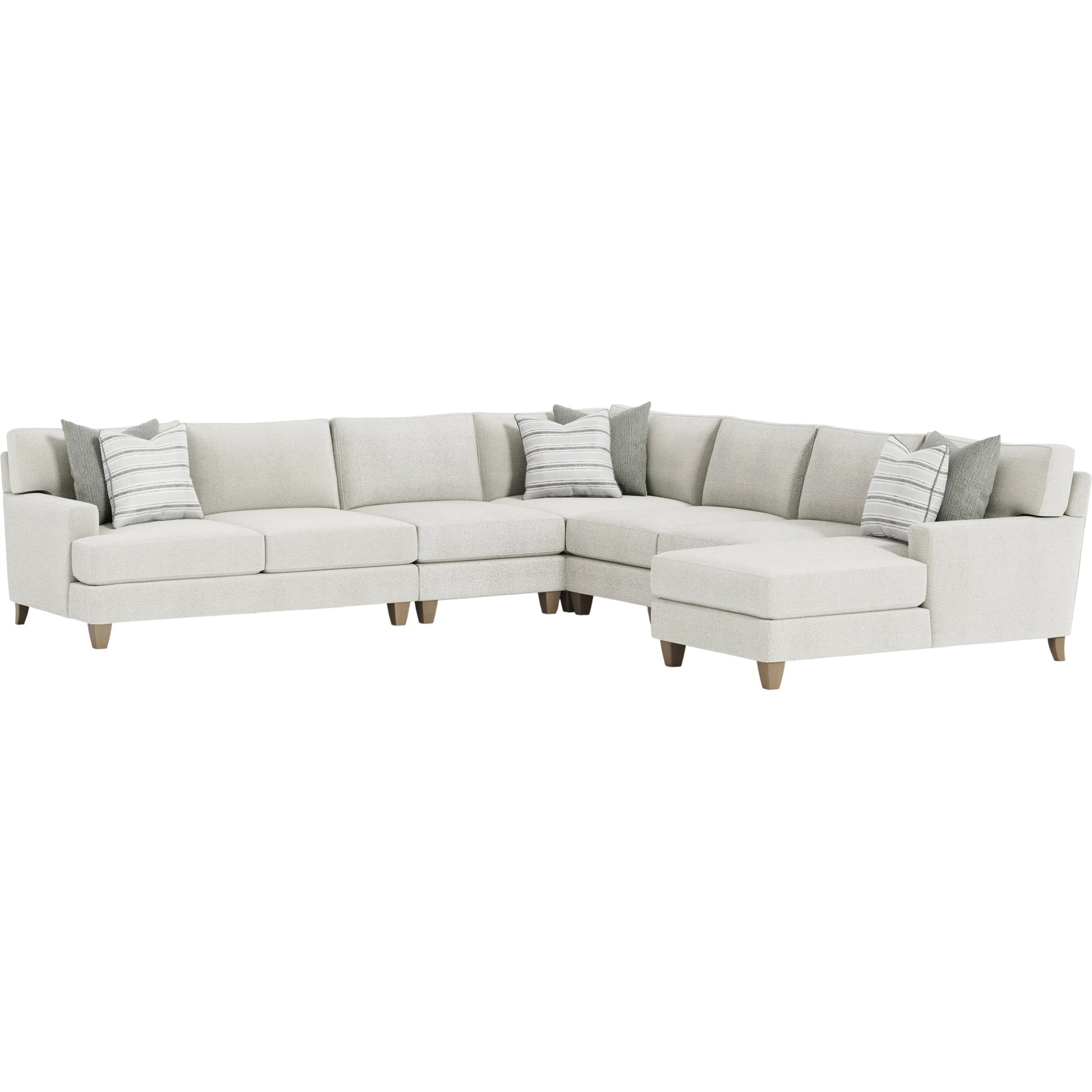 Mila 6-Piece Fabric Sectional by Bernhardt in white. Made from fabric in a transitional style.