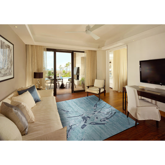 Cosmo Transitional Rug - 8623F by Feizy in blue, green, gray. Made from viscose in a unique style.