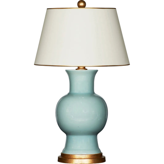 Juliette Celadon Lamp by Bradburn Home. Made from ceramic in a unique style.