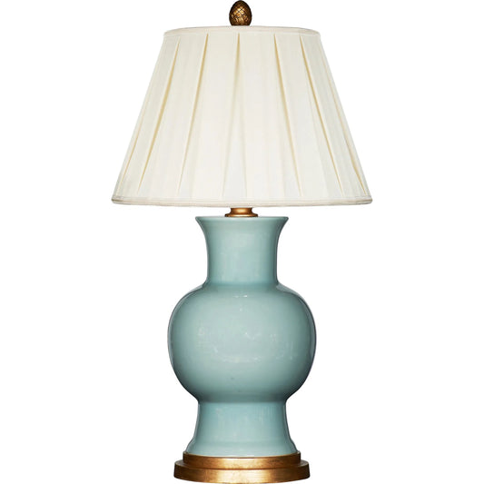 Juliette Celadon Couture Lamp by Bradburn Home. Made from ceramic in a unique style.