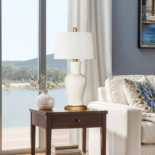Amelie Blanc Lamp by Bradburn Home. Made from ceramic in a unique style.