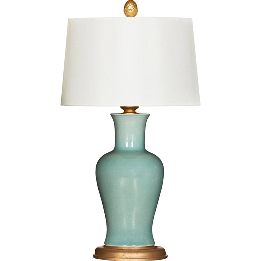 Amelie Verde Lamp by Bradburn Home. Made from ceramic in a unique style.